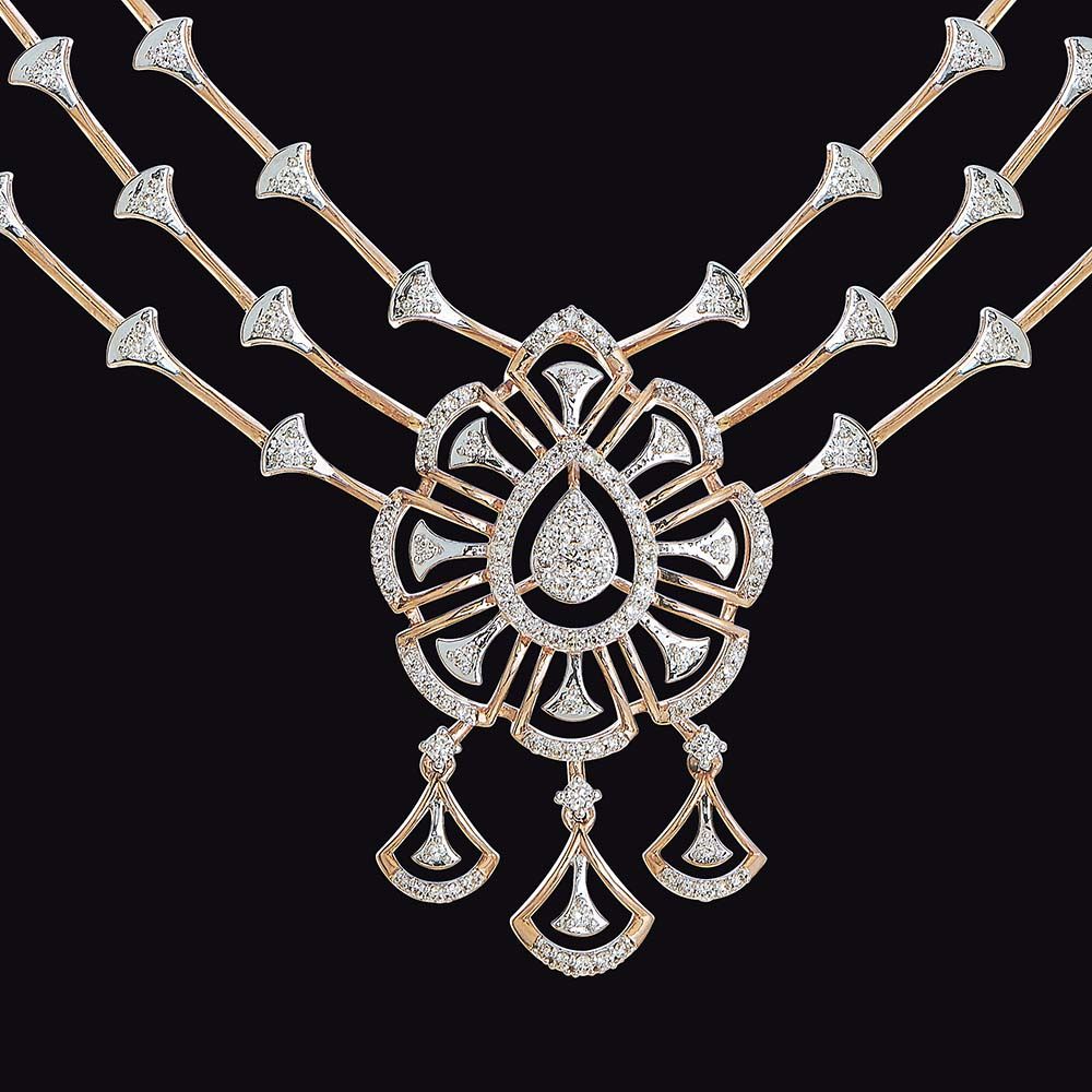 Elegant Sparkle Diamond Necklace Set-Diamond-ANS23A01-D900X0C