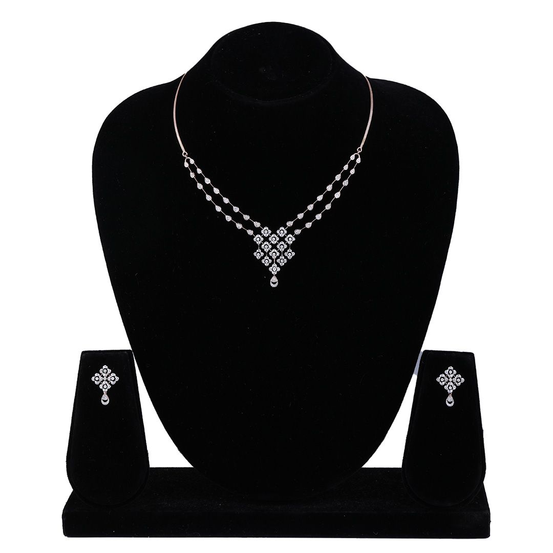 Clover Design Astra Diamond Necklace Set-All Jewellery-ANS24A03-D900X0C