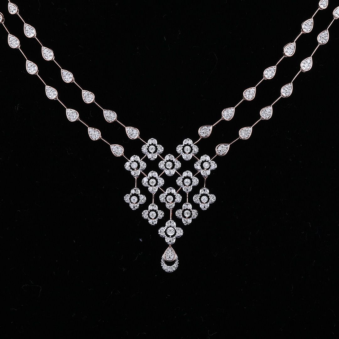 Clover Design Astra Diamond Necklace Set-All Jewellery-ANS24A03-D900X0C