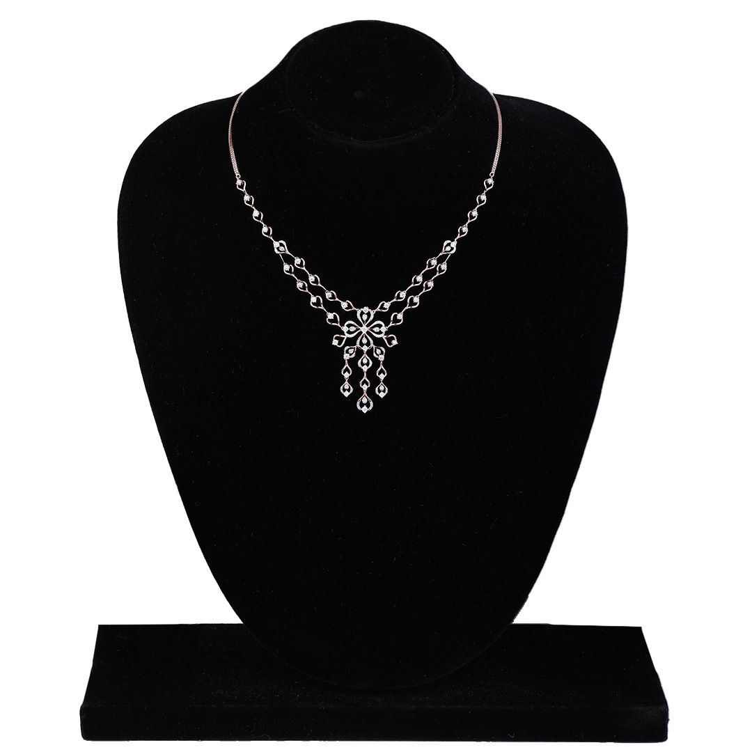 Classy Floral Diamond Astra Necklace Set-All Jewellery-ANS24A06-D900X0C