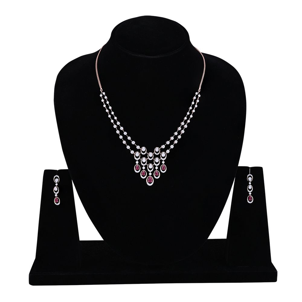 Elegant Astra Red Stone and Diamond Necklace Set-All Jewellery-ANS24A08-D940X0C