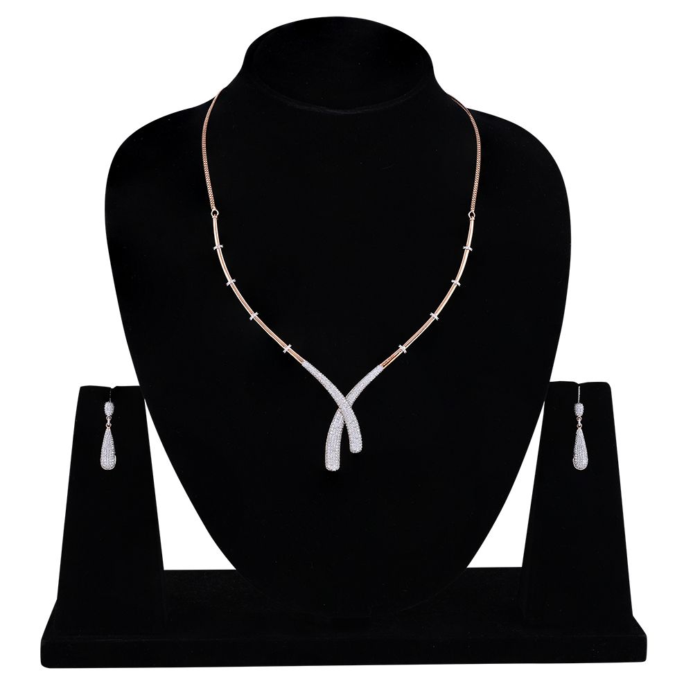 Dazzling Astra Diamond Necklace Set-All Jewellery-ANS24A14-D400X0B