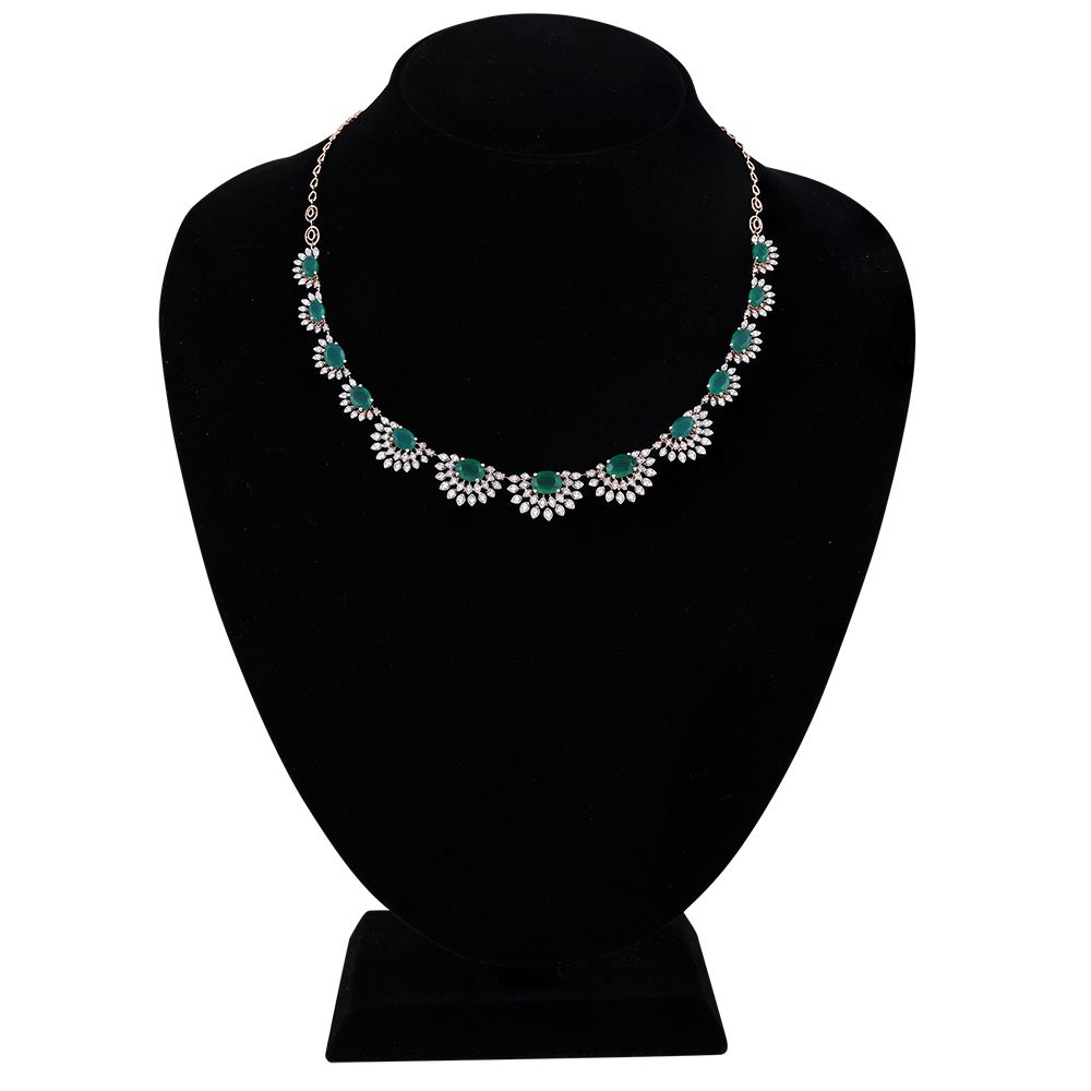 Classic Starburst Design Astra Diamond Necklace Set-All Jewellery-ANS24A15-D924X0C
