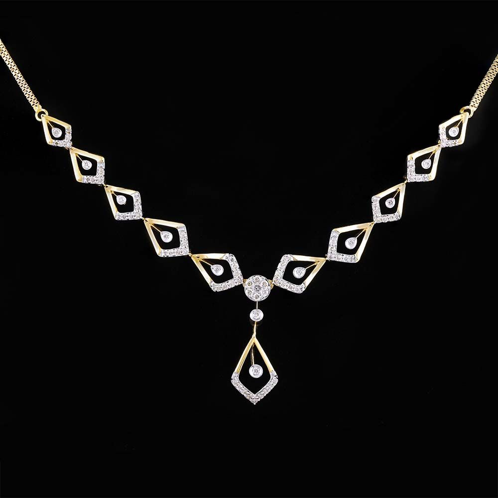 Geometric Gaze Astra Diamond Necklace-Necklaces-ASN25A01-D900R1C
