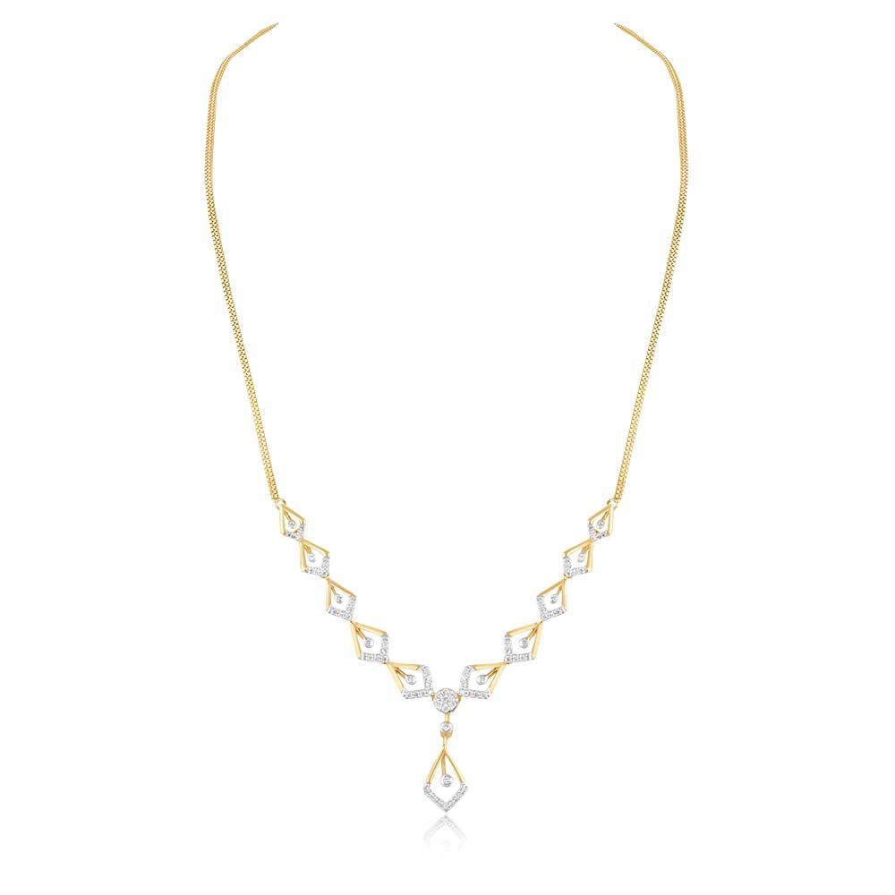Geometric Gaze Astra Diamond Necklace-Necklaces-ASN25A01-D900R1C