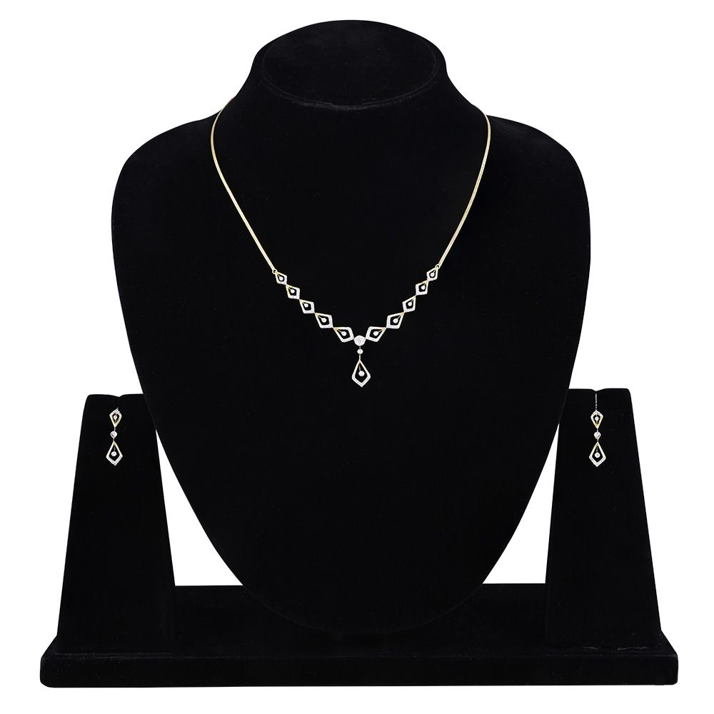 Geometric Gaze Astra Diamond Necklace Set-Diamond-ANS25A01-D900R0C