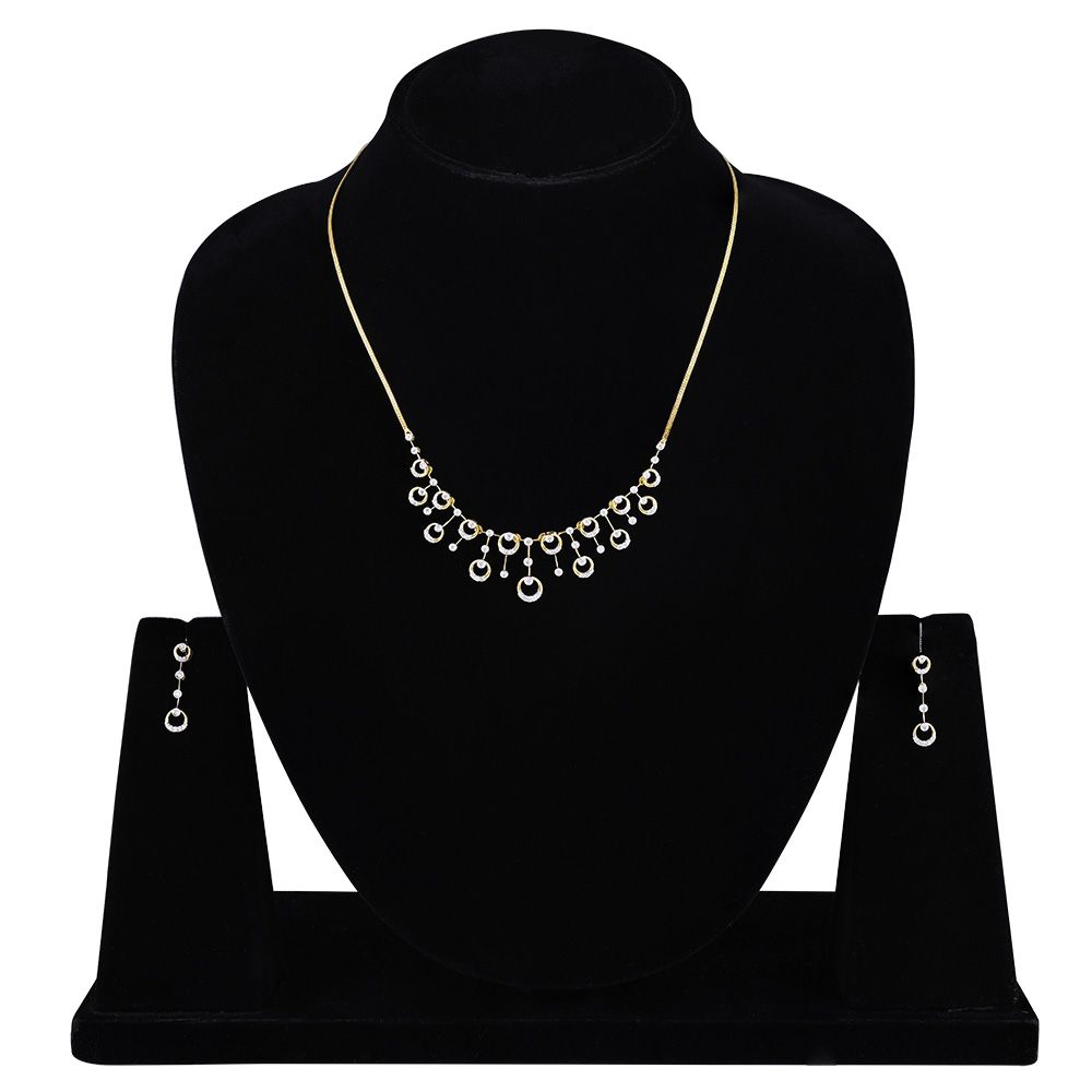 Elegance of Circle Astra Necklace Set-Diamond-ANS25A03-D900R0B