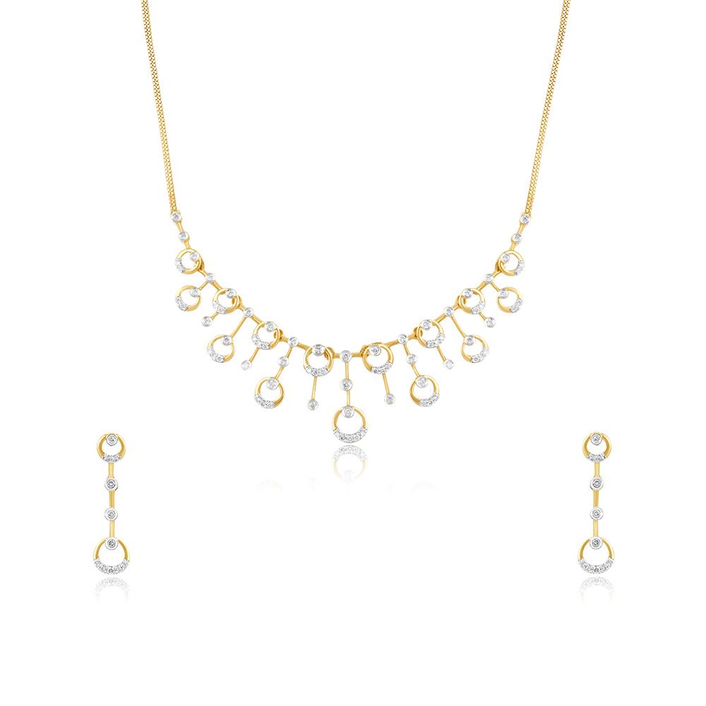 Elegance of Circle Astra Necklace Set-Diamond-ANS25A03-D900R0B
