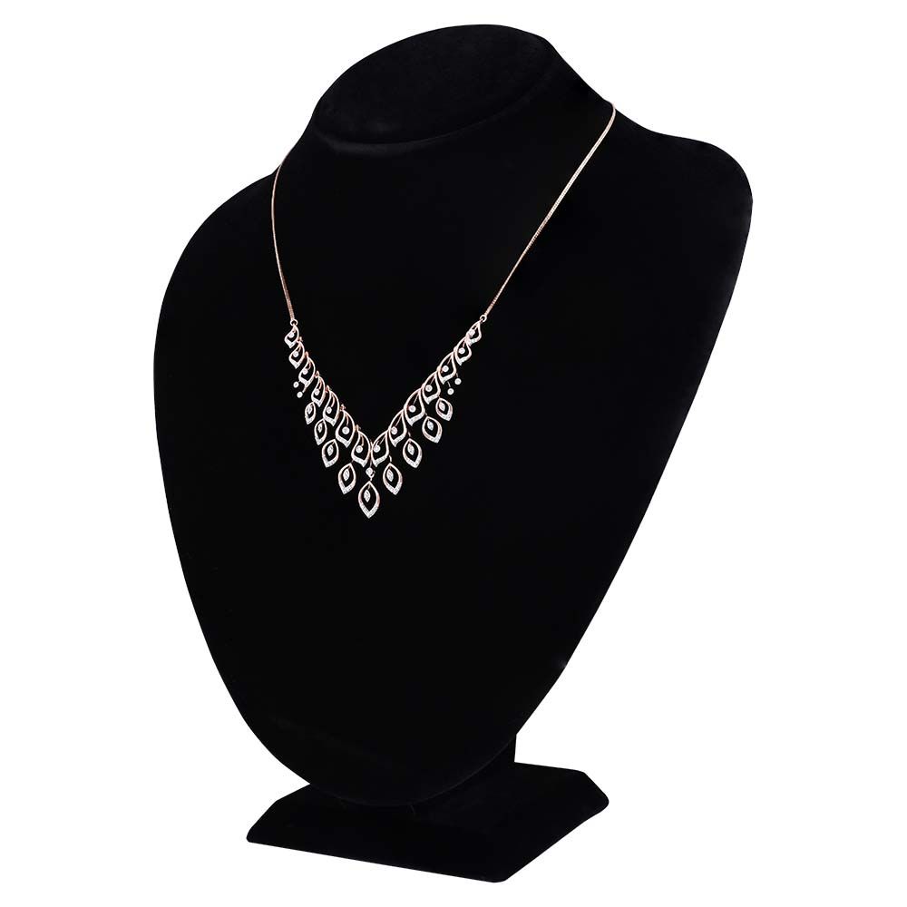 Graceful Leaf Astra Diamond Necklace-Necklaces-ASN25A04-D900X1C