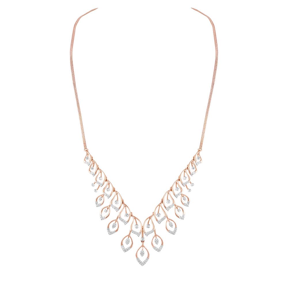 Graceful Leaf Astra Diamond Necklace Set-All Jewellery-ANS25A04-D900X0C