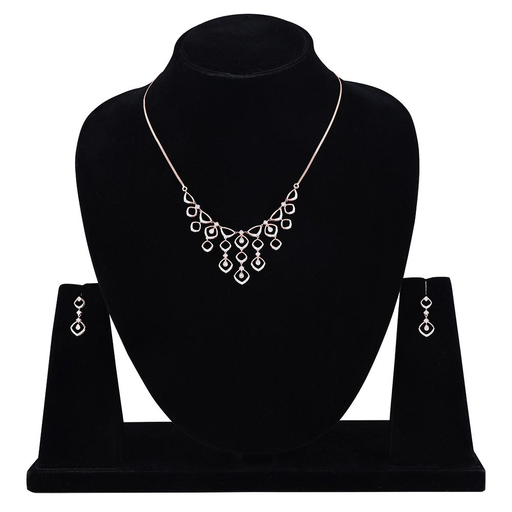 Stunning Diamond Rose Gold Astra Necklace Set-All Jewellery-ANS25A08-D900X0B