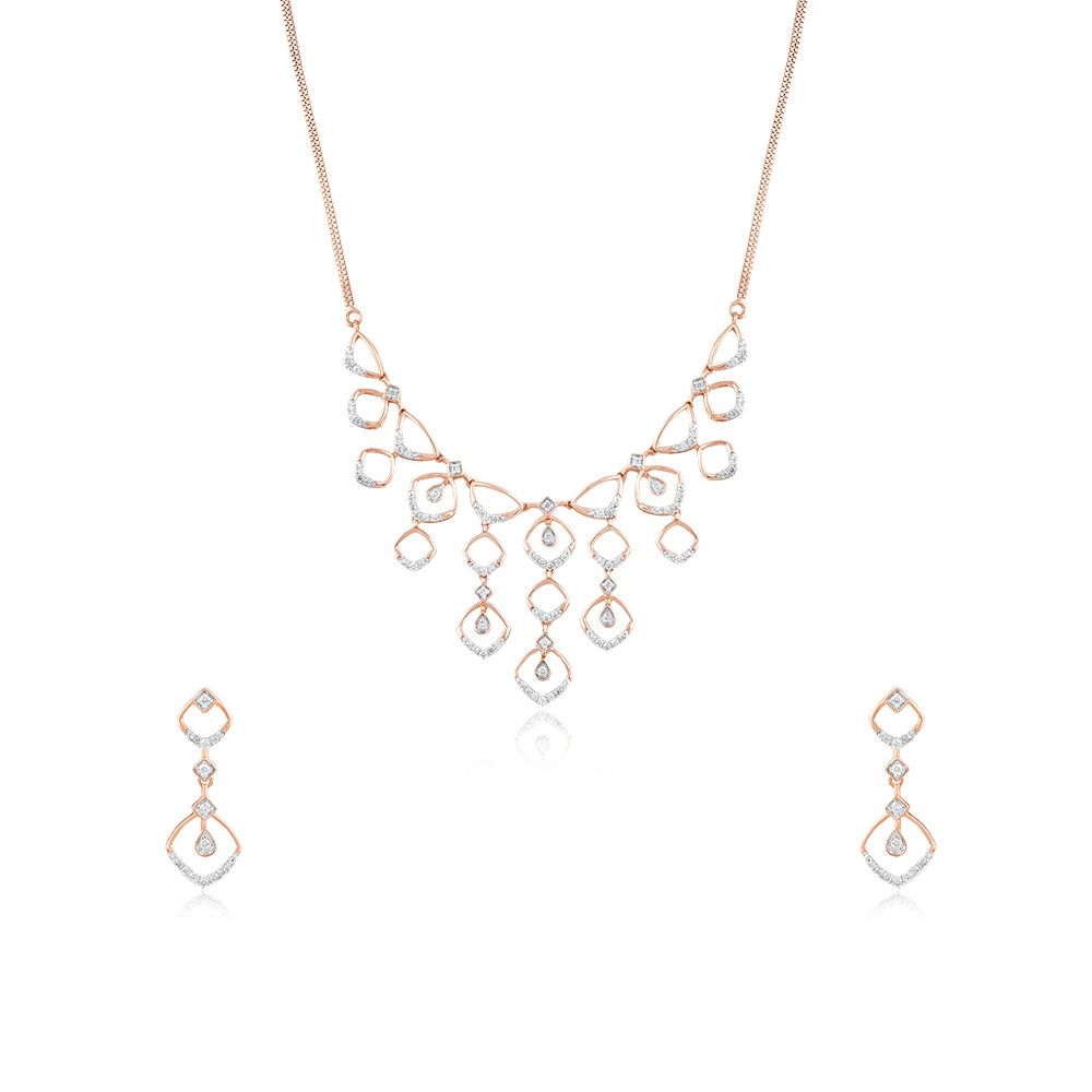 Stunning Diamond Rose Gold Astra Necklace Set-All Jewellery-ANS25A08-D900X0B