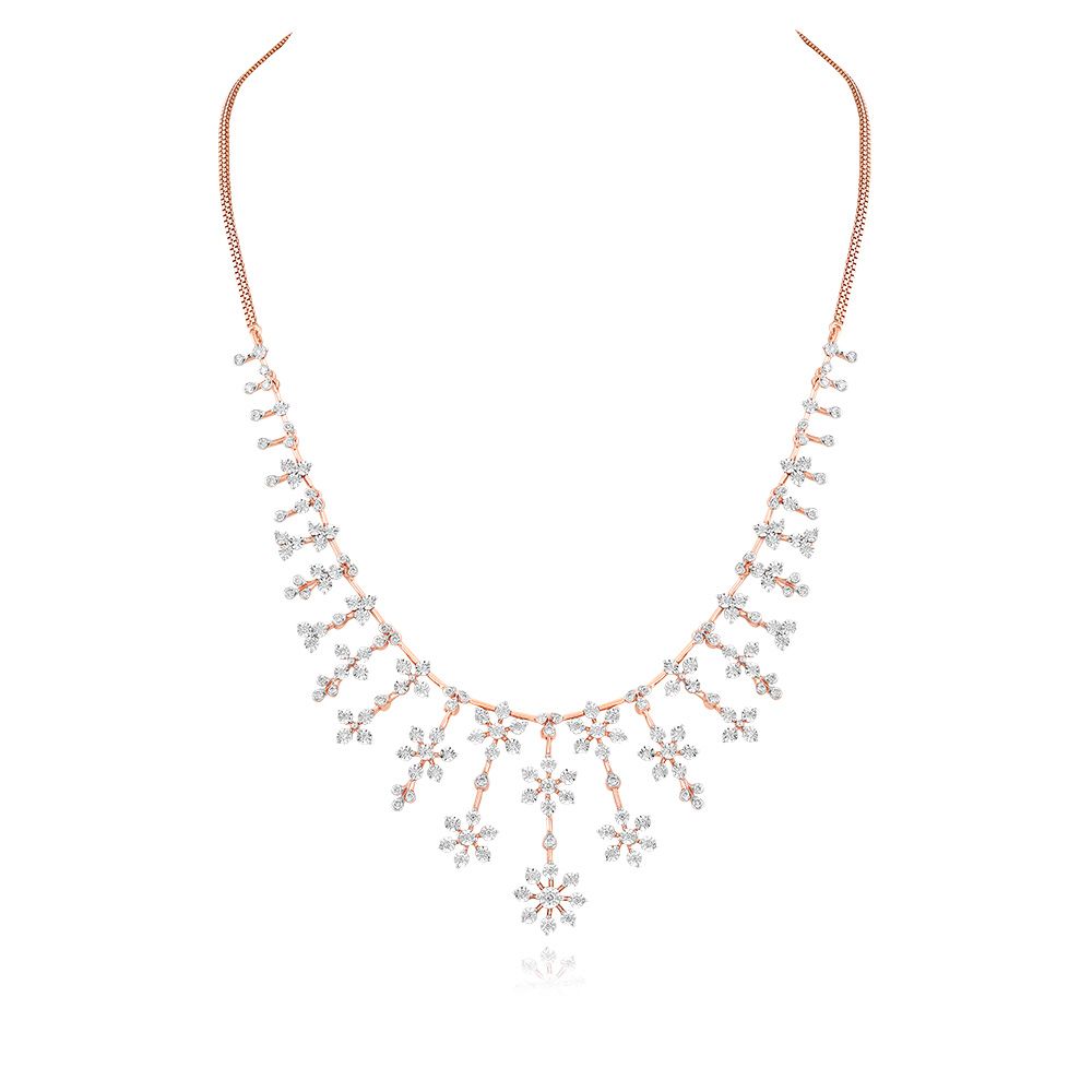 Elegant Diamond Floral Brilliance Necklace-Necklaces-ASN25A16-D900X1C