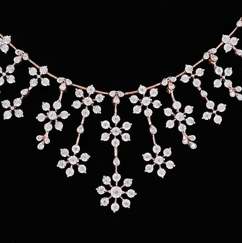 Elegant Diamond Floral Brilliance Necklace-Necklaces-ASN25A16-D900X1C
