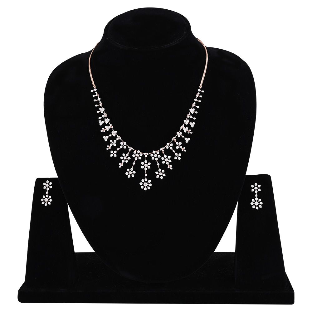 Elegant Diamond Floral Brilliance Necklace Set-All Jewellery-ANS25A16-D900X0C