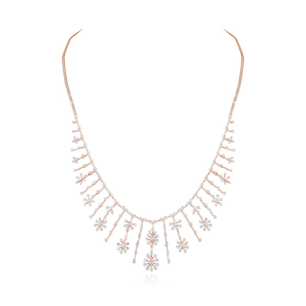 Blush Blossom Floral Diamond Necklace Set-All Jewellery-ANS25A17-D900X0C