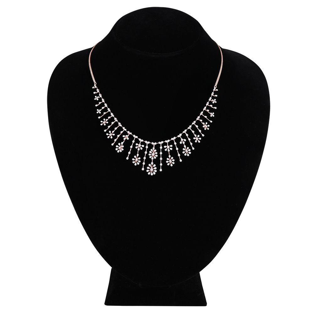 Blush Blossom Floral Diamond Necklace Set-All Jewellery-ANS25A17-D900X0C