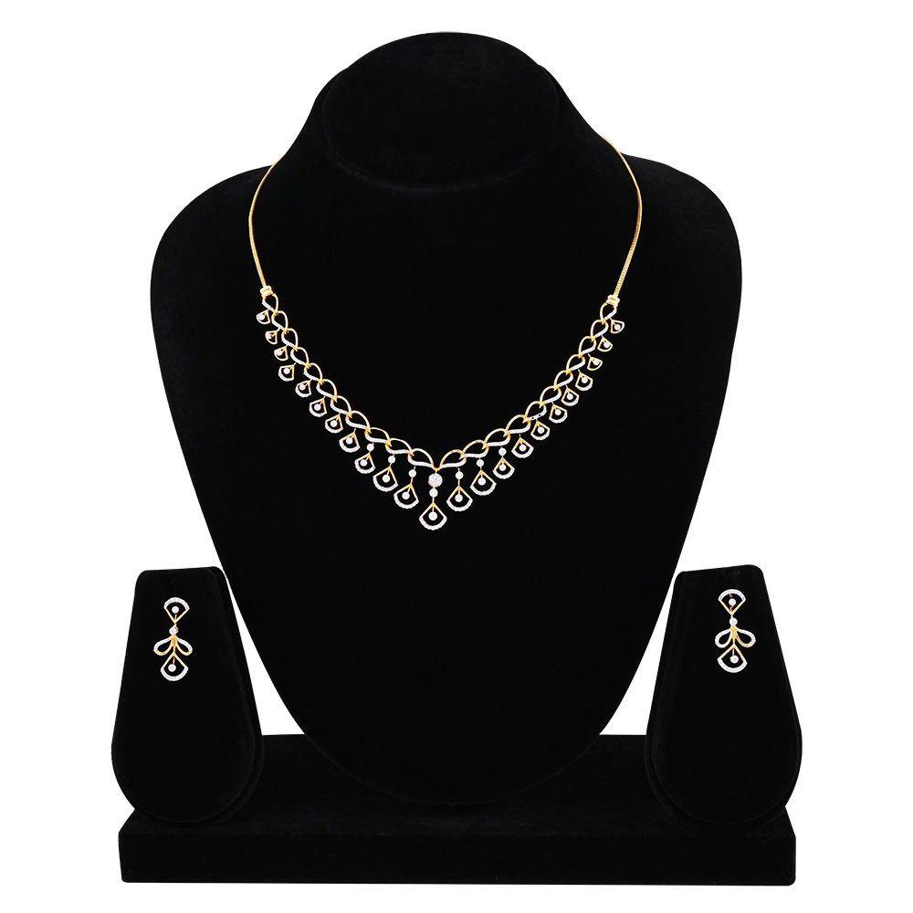 Graceful Diamond Necklace Set-Diamond-ANS25A20-D400R0B