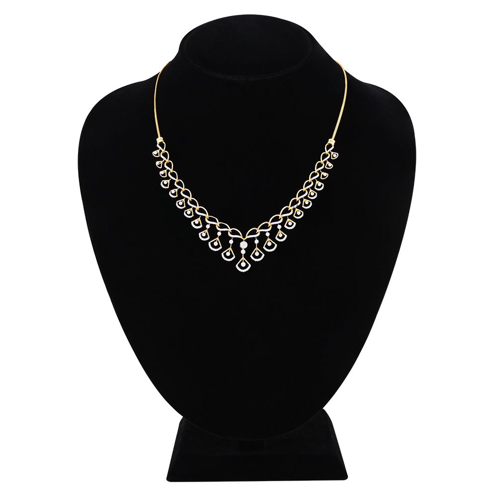 Graceful Diamond Necklace Set-Diamond-ANS25A20-D400R0B