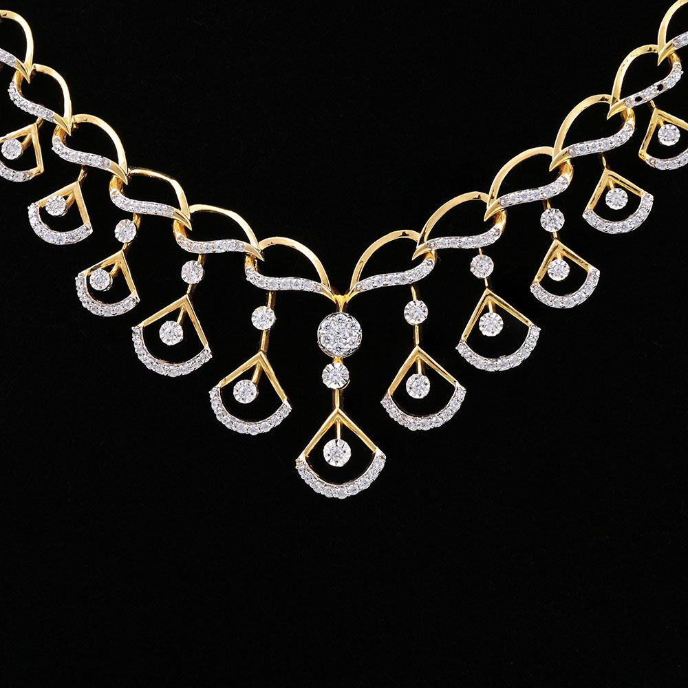 Graceful Diamond Necklace Set-Diamond-ANS25A20-D400R0B