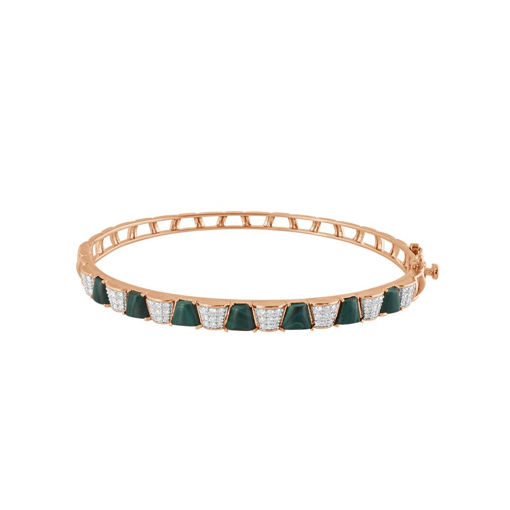 Subtle Green Malachite and Diamond Desired Finger Ring-Rings-BRG23A08