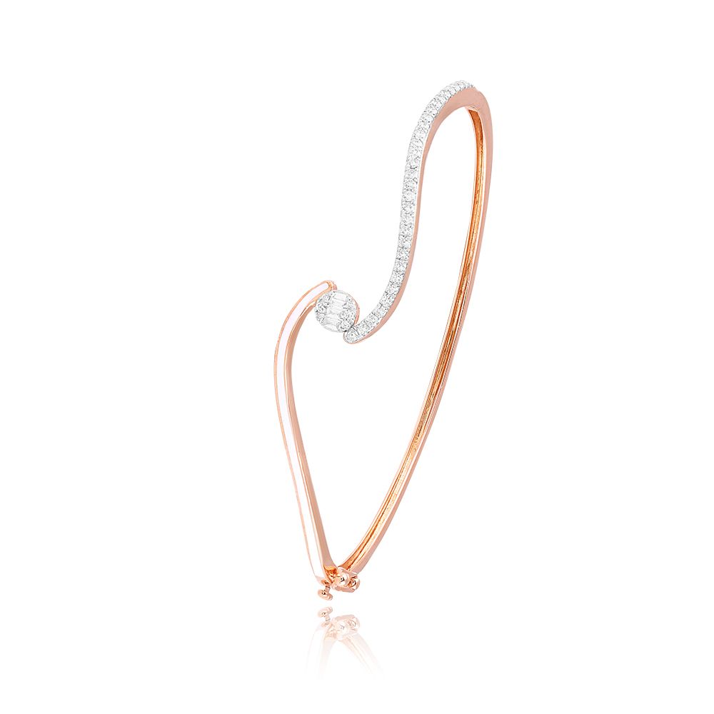 Curved Enameled Diamond Bracelet-Bracelets-BBR25S07