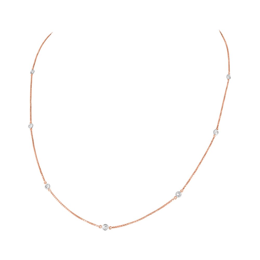 Elegant Desired Chain with Diamonds in 18KT Rose Gold-All Jewellery-BCH23002-D400XEB