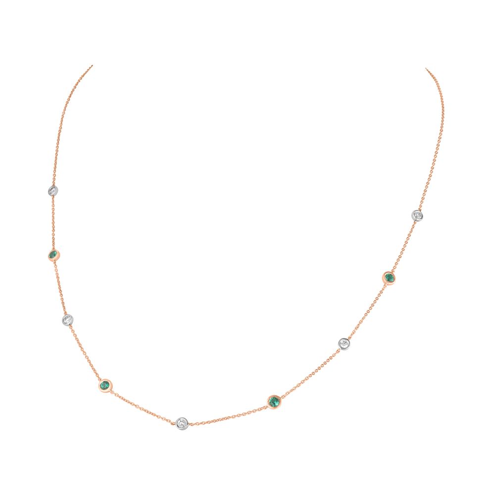 Delicate Geen Stone Rose Gold Chain-All Jewellery-BCH23006-D411XEB