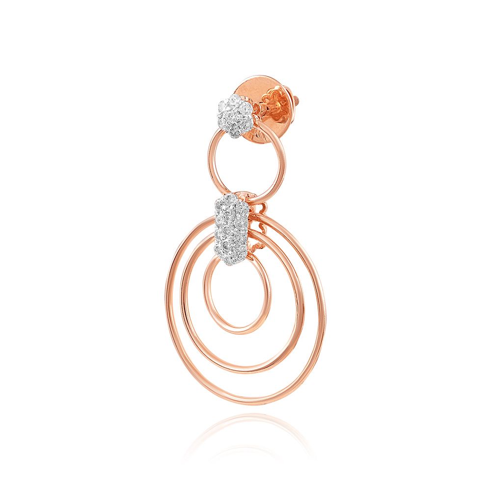 Circle Diamond Dangler Earrings-Earrings-BER25I02-D400X3C