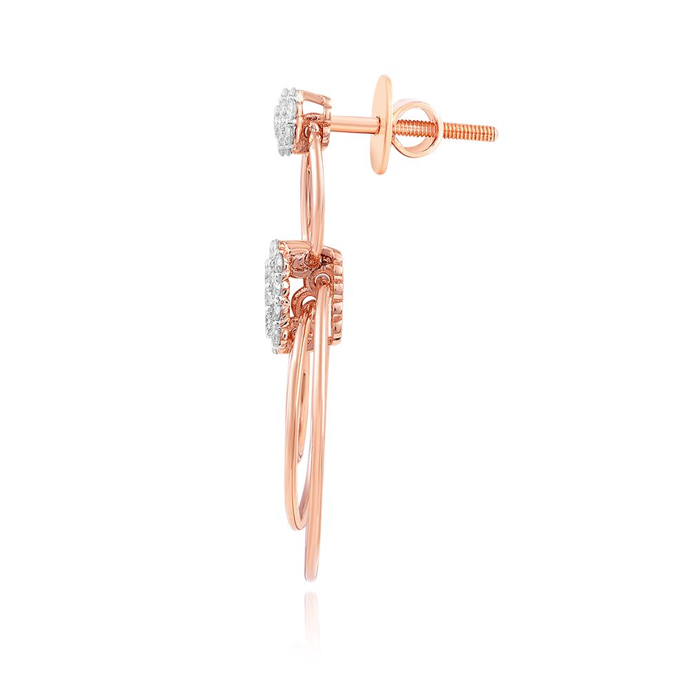 Circle Diamond Dangler Earrings-Earrings-BER25I02-D400X3C