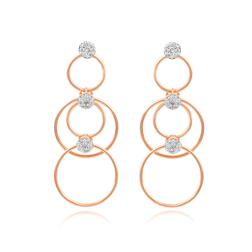Shimmering Cluster Diamond Earrings-Earrings-BER25I03-D400X3C