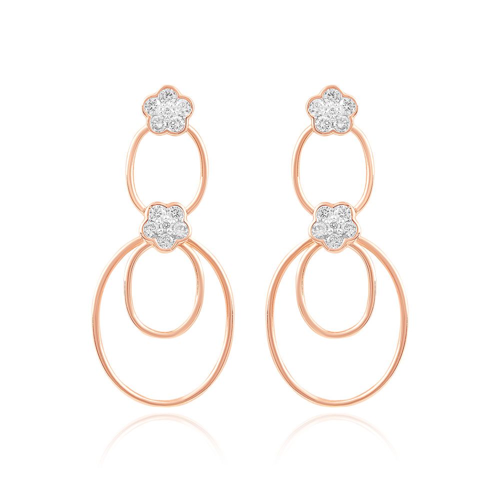 Elenagt Double-Circle Diamond Earrings-Earrings-BER25I04-D400X3C