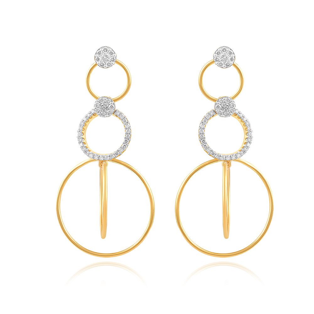 Brilliant Diamond Cluster Earrings-Earrings-BER25I05-D400R3C