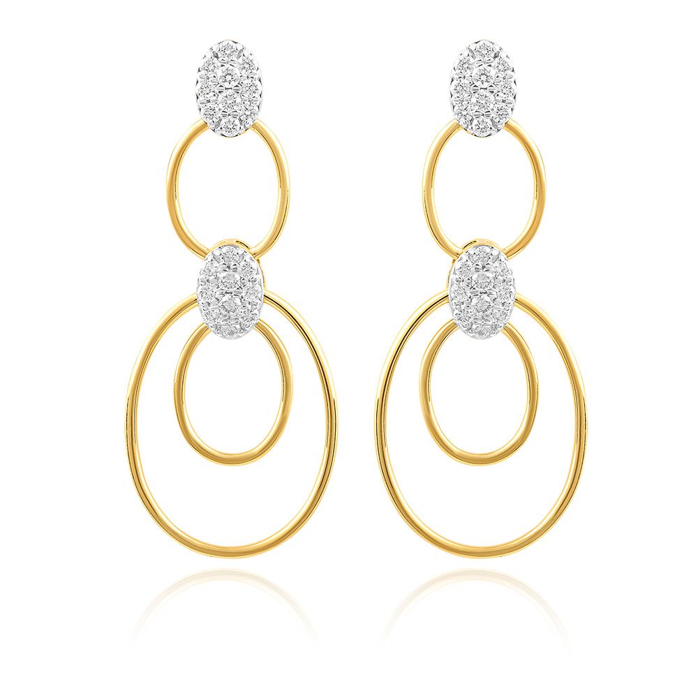 Shimmering Circles Diamond Earrings-Earrings-BER25I06-D400R3C