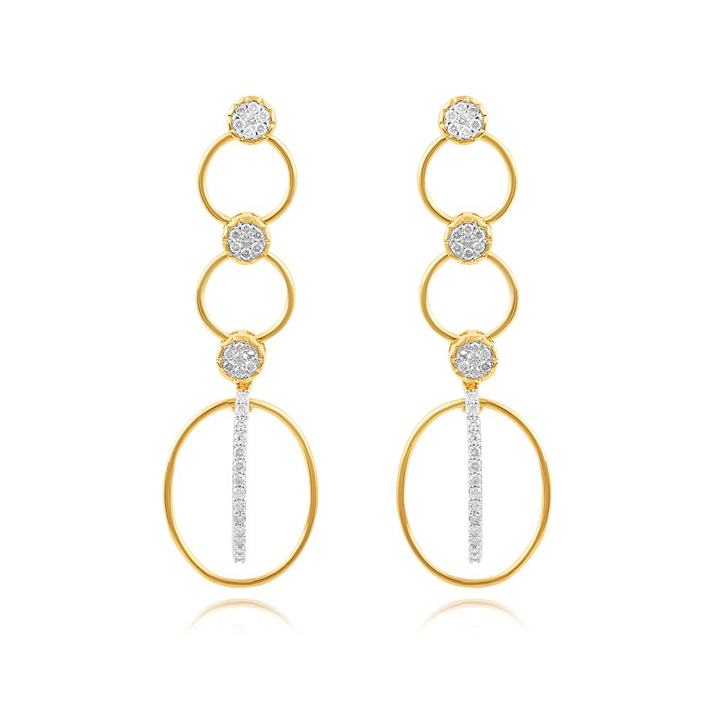 Bold and Sleek Diamond Earrings-Earrings-BER25I07-D400R3C