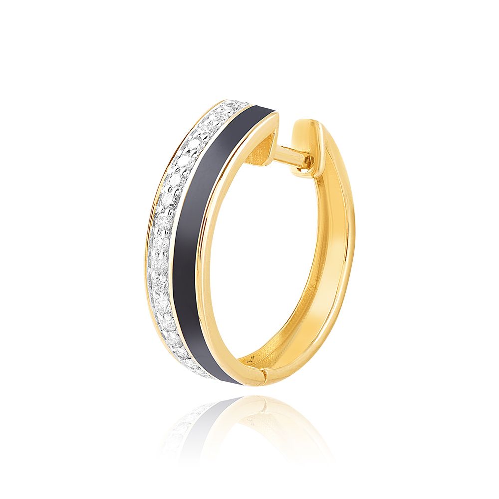 Classic Black Diamond Hoop Earring-Earrings-BER25I09-D4C1R0C