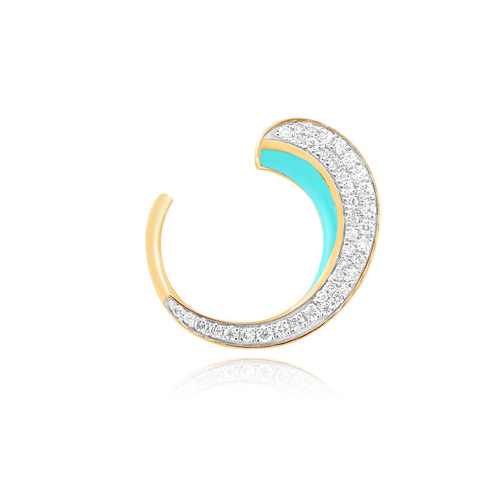 Celestial Blue Diamond Hoop Earring-Earrings-BER25I10-D4C5R2C