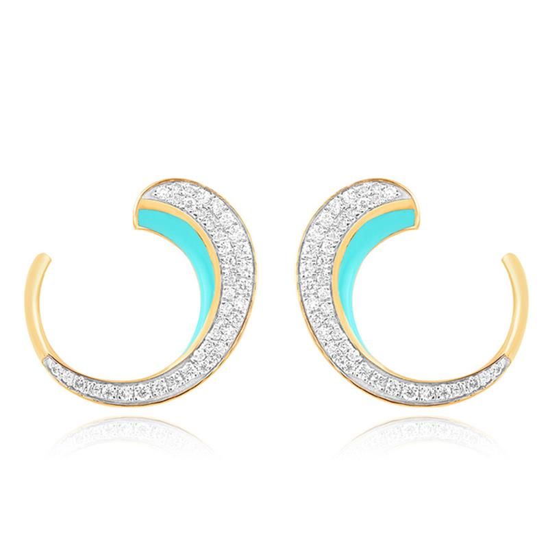 Celestial Blue Diamond Hoop Earring-Earrings-BER25I10-D4C5R2C