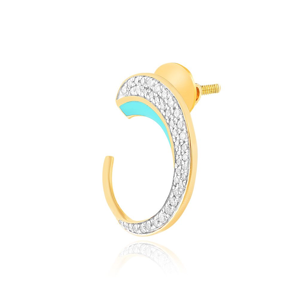 Celestial Blue Diamond Hoop Earring-Earrings-BER25I10-D4C5R2C