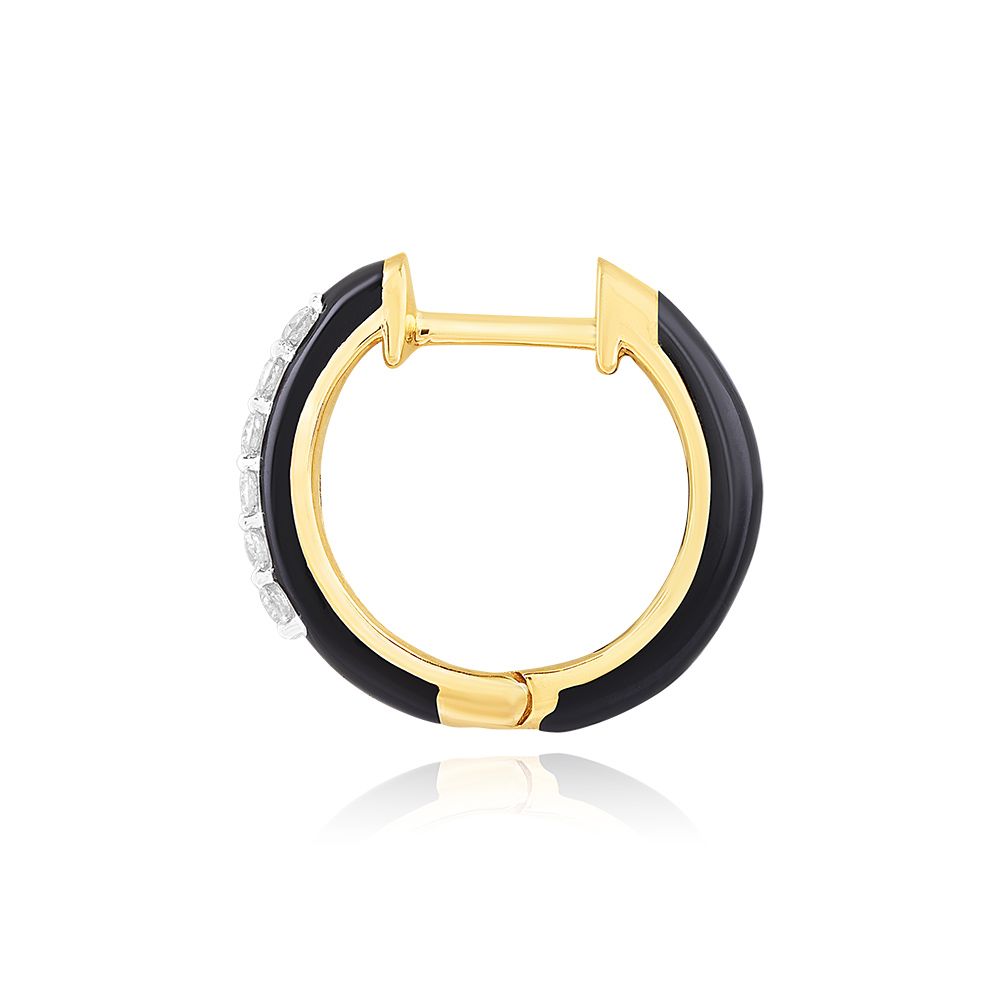 Striking Black Diamond Hoop Earring-Earrings-BER25I11-D4C1R0C