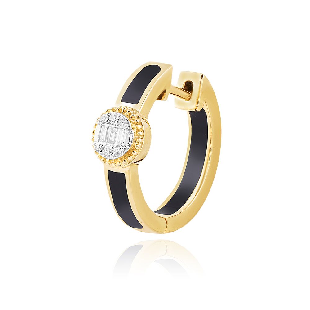 Bold Black Diamond Hoop Earring-Earrings-BER25I12-D3C1R0C