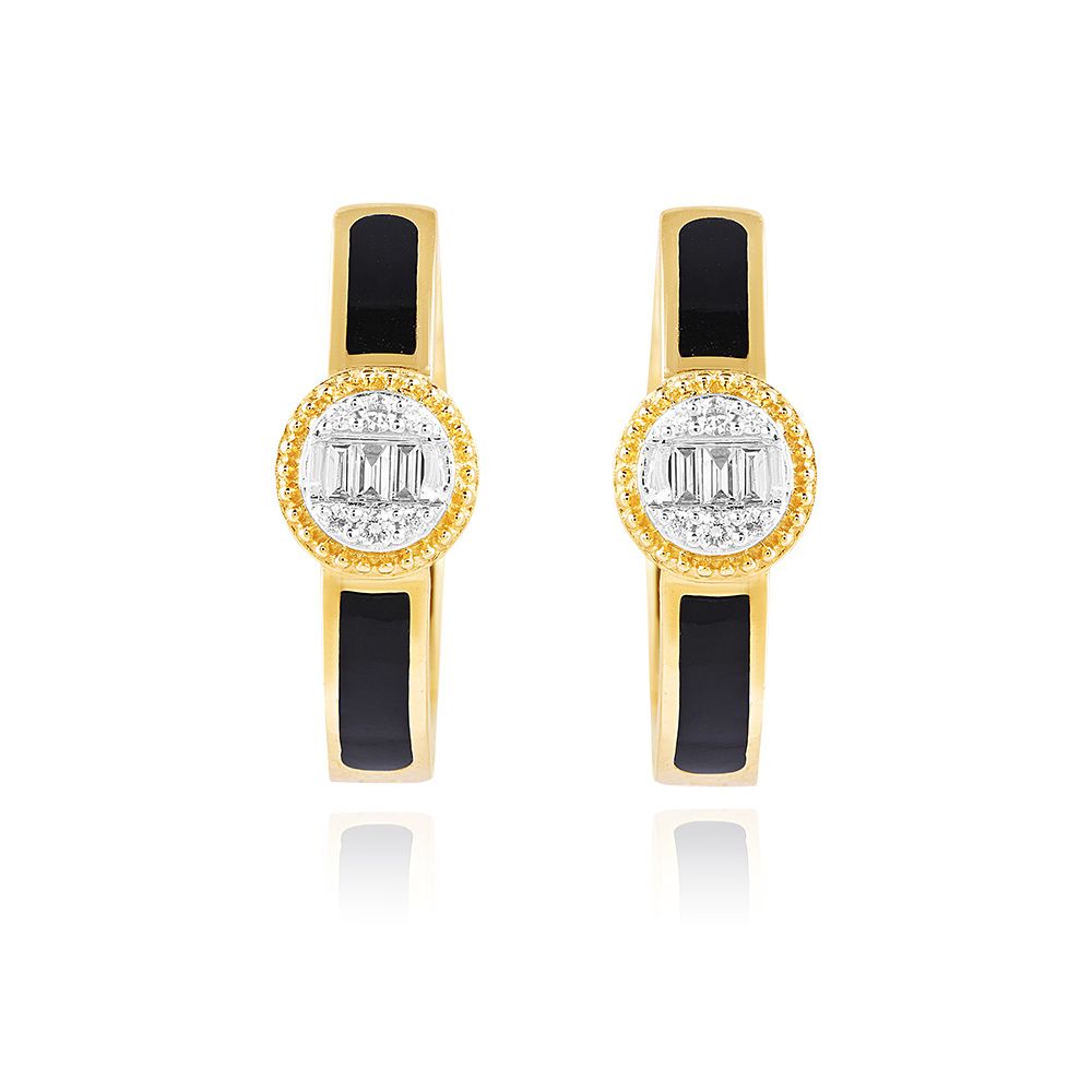 Bold Black Diamond Hoop Earring-Earrings-BER25I12-D3C1R0C