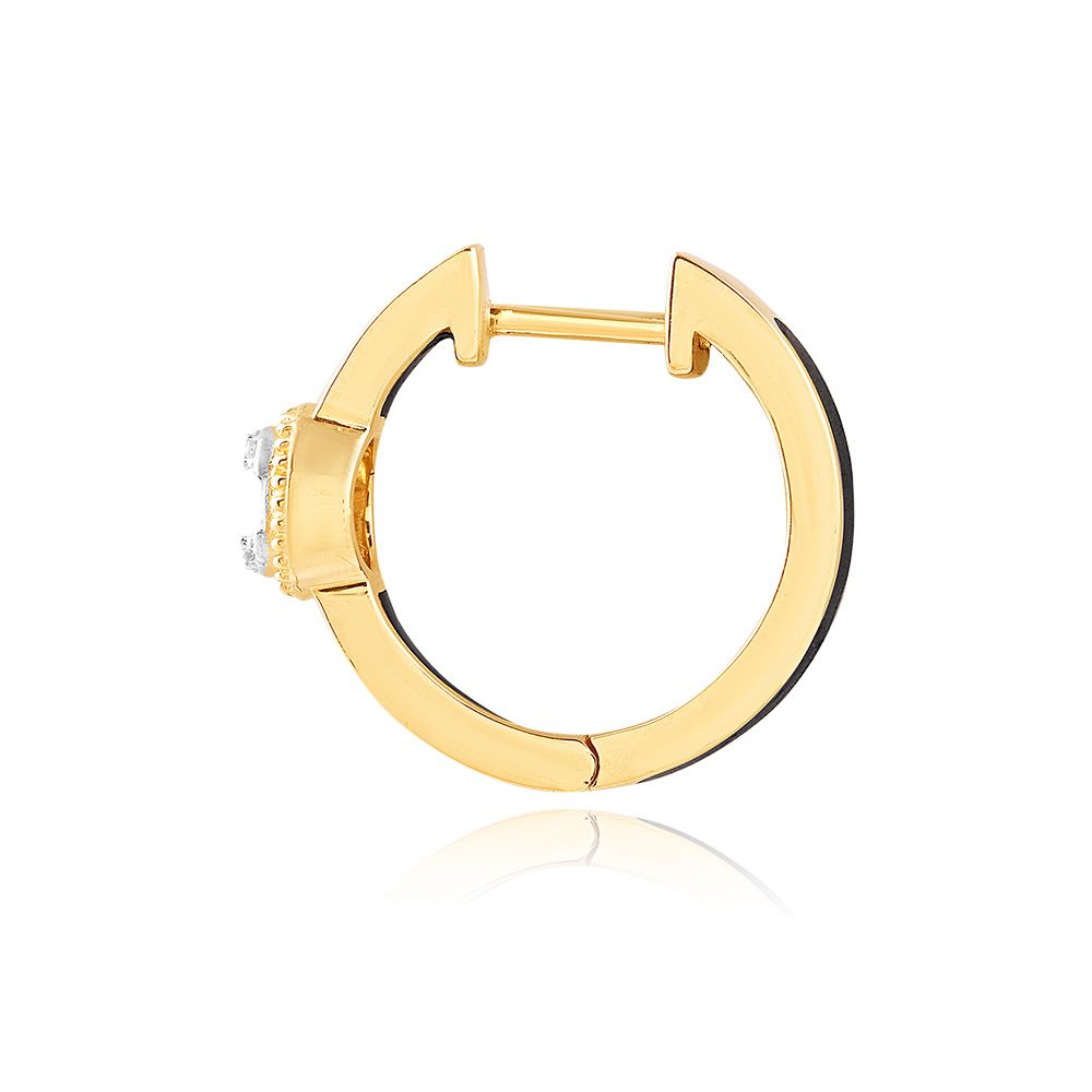 Bold Black Diamond Hoop Earring-Earrings-BER25I12-D3C1R0C