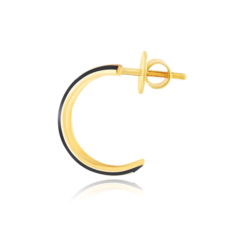 Striking Enameled Diamond Hoop Earring-Earrings-BER25I14-D4C1R2C