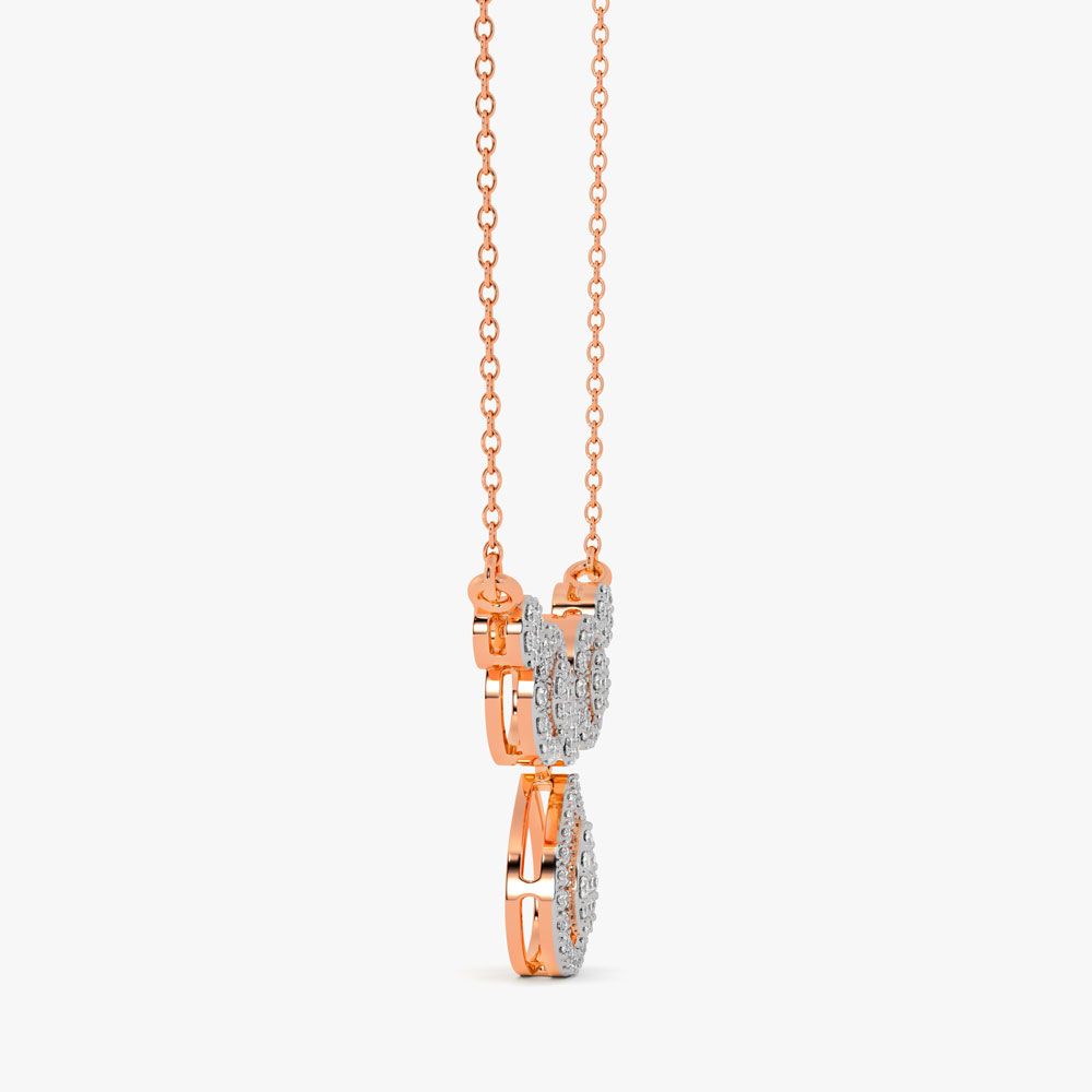 Radiant Diamond Rose Gold Necklace-Necklaces-BNK23C07-D400X1B