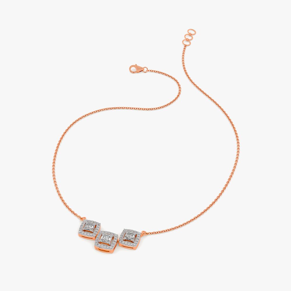 Dazzling Diamond Rose Gold Necklace-Necklaces-BNK23C08-D300X1B