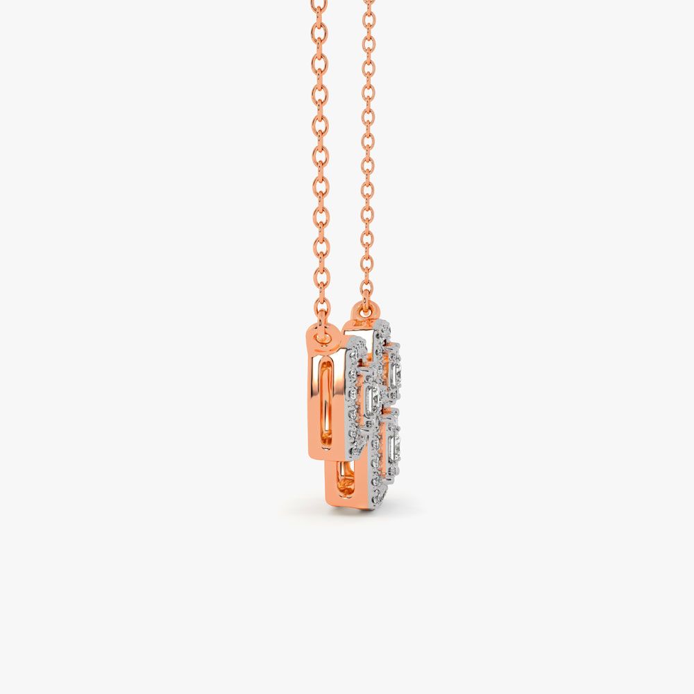 Dazzling Diamond Rose Gold Necklace-Necklaces-BNK23C08-D300X1B