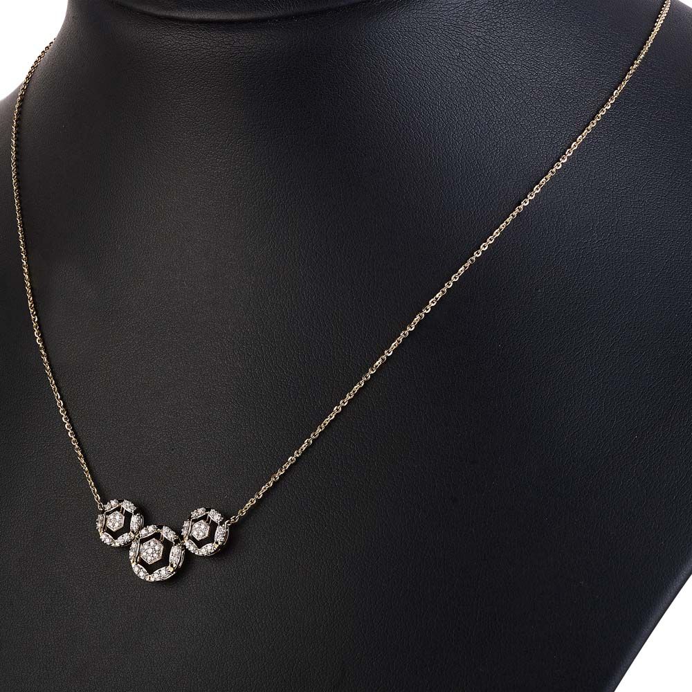 Trinity Diamond Rose Gold Necklace-Necklaces-BNK23C09-D400X1B