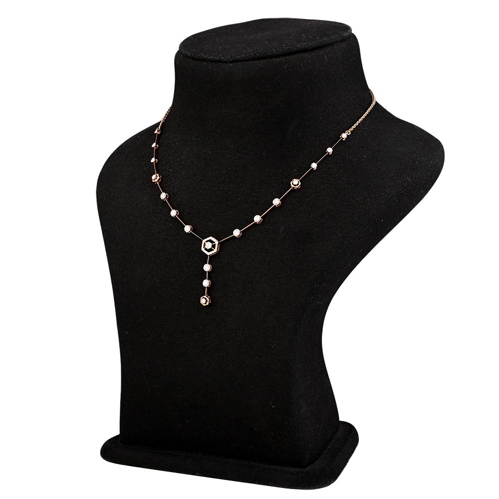 Exquisite Diamond Rose Gold Necklace-Necklaces-BNK23C10-D400X1B
