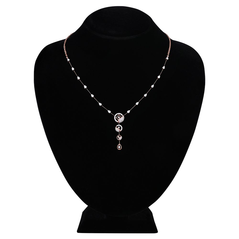 Luminous Diamond Rose Gold Necklace-Necklaces-BNK23C11-D400X1B